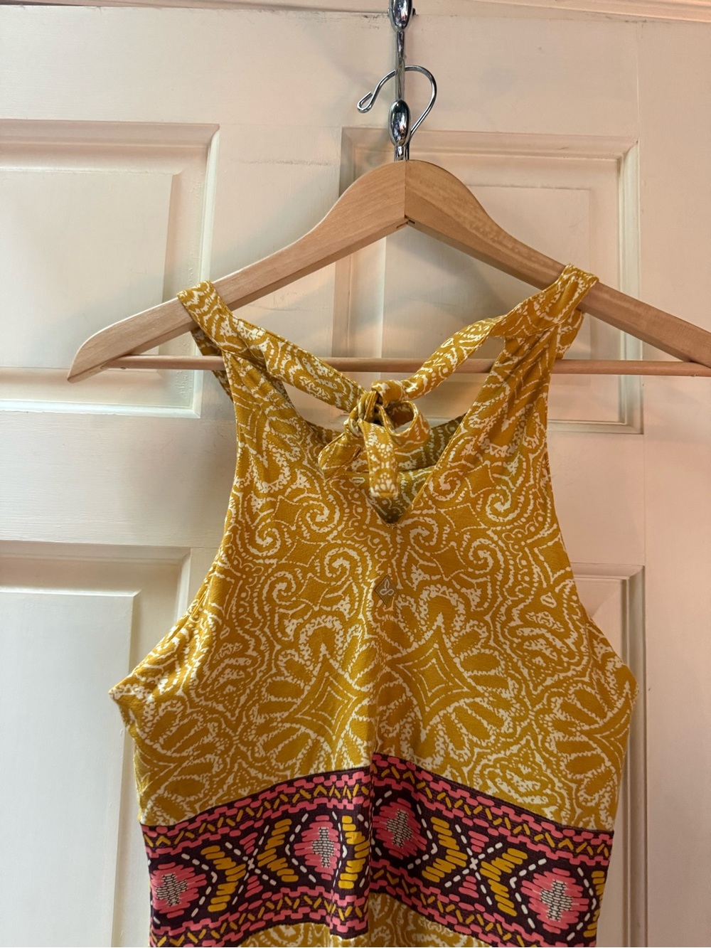 Prana Skye Dress Marigold Yellow Halter Maxi Dress Small - Picture 6 of 8